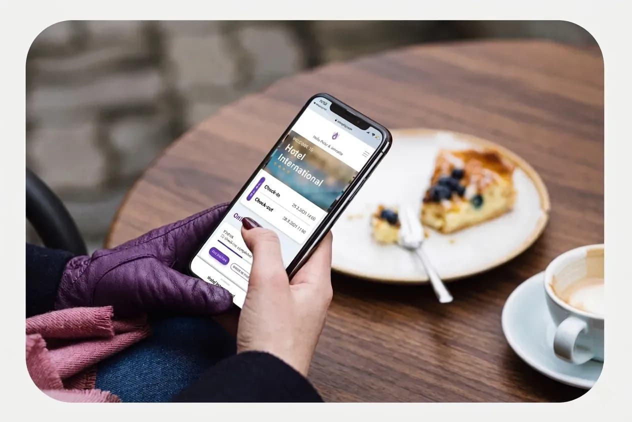 MyStay online check-in form on screen