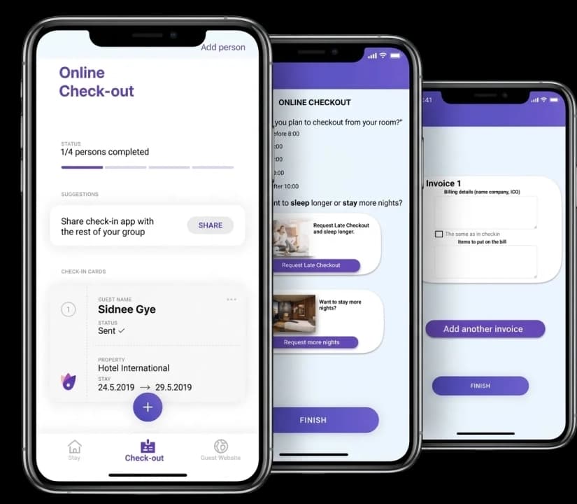 Online check-out on mobile phones