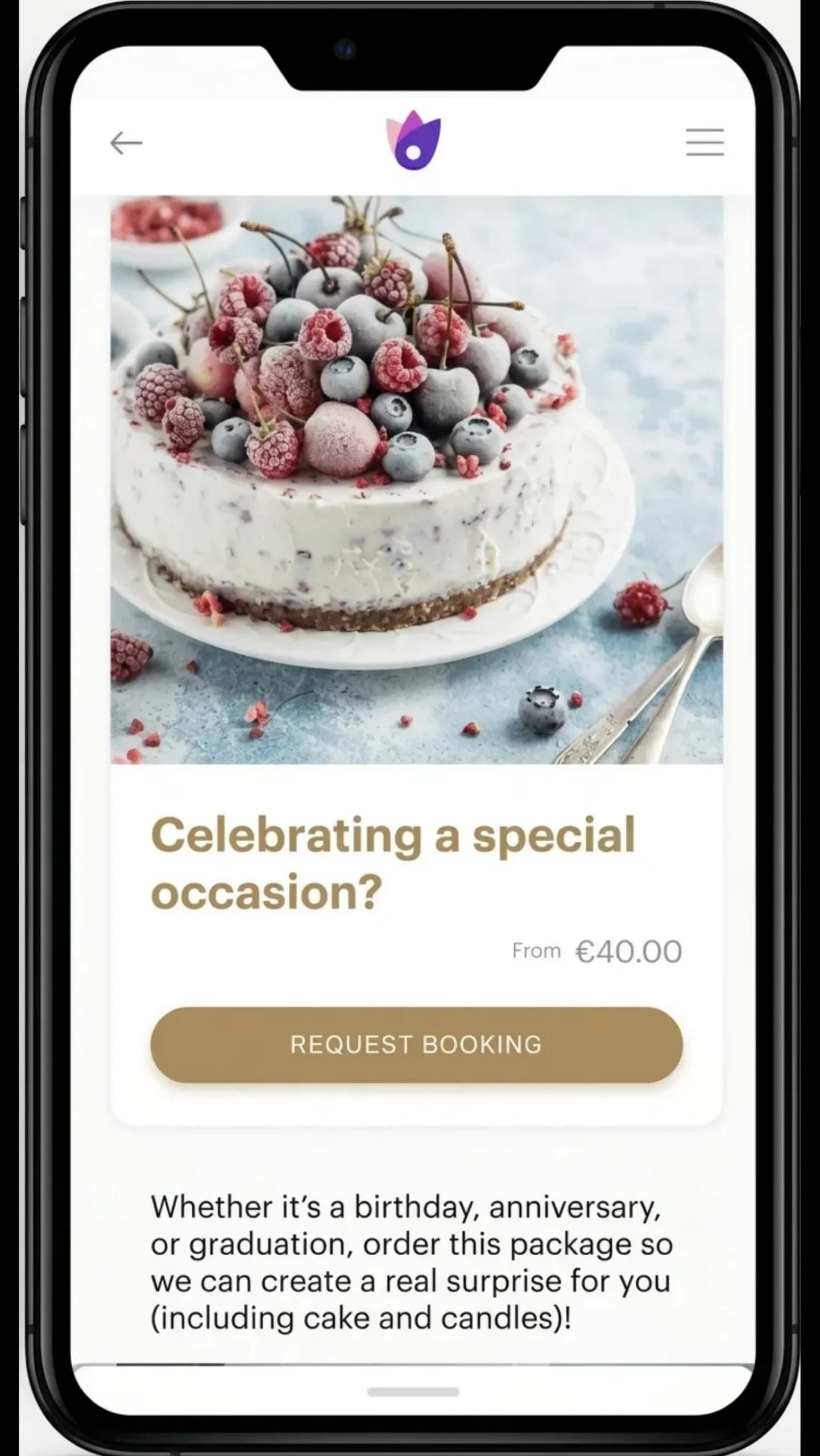 MyStay personalized upsell offer on a smartphone