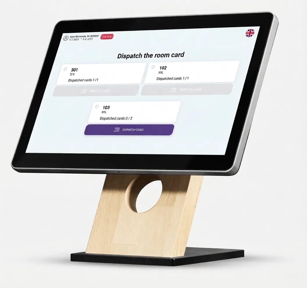 MyStay Light Kiosk on a wooden stand
