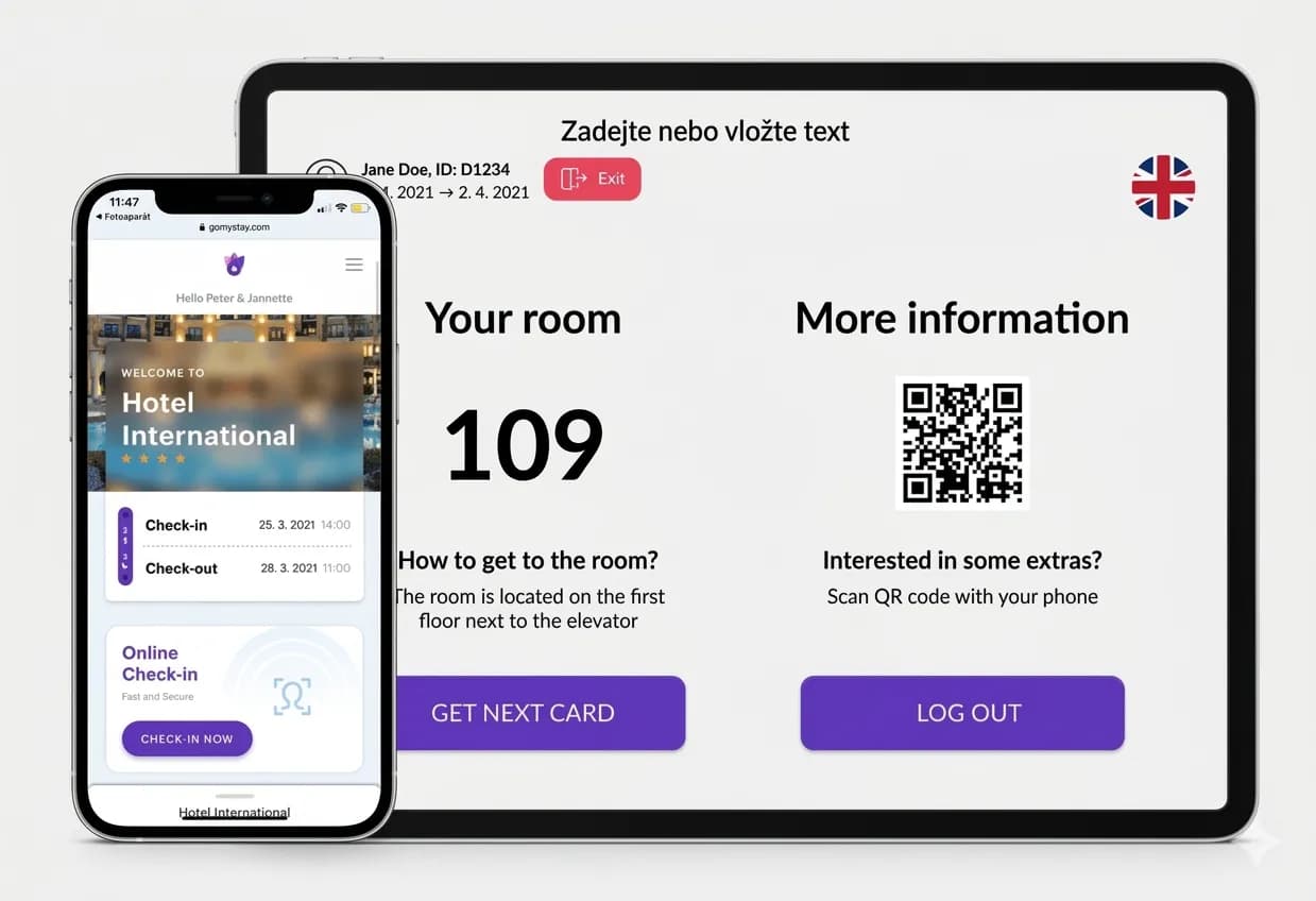 Hotel lobby with MyStay Light Kiosk