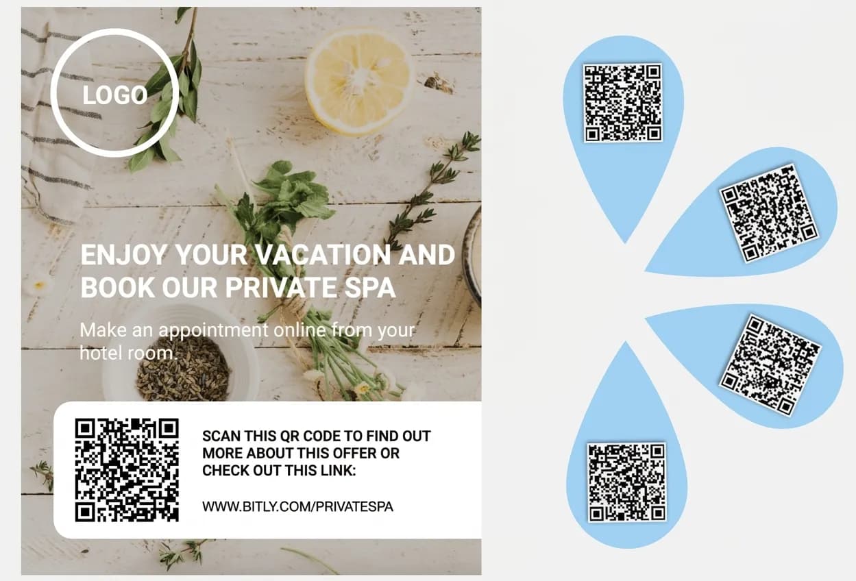 MyStay QR promotional flyer and QR code examples